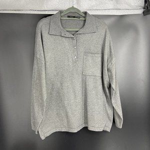 RDI | Gray Oversized Polo Sweater